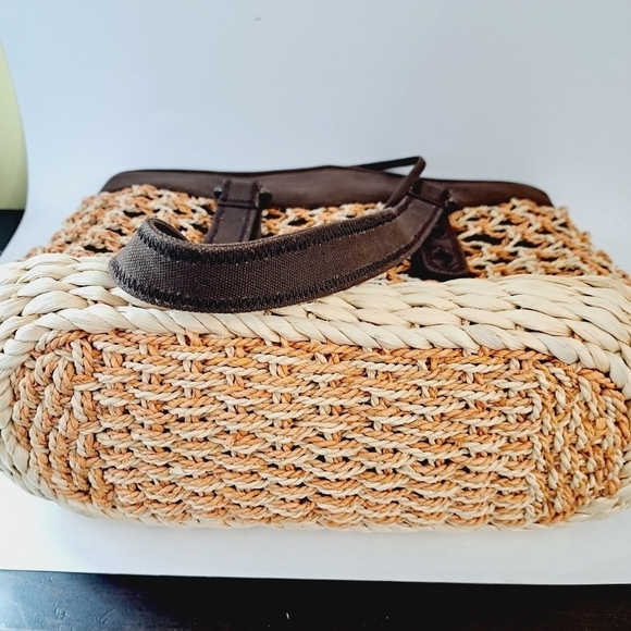 Lucky Brand Woven Straw Canvas Boho Large Festival Tote Bag - Picture 10 of 11